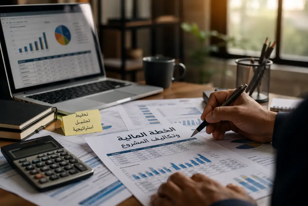 إعداد الخطة المالية وتقدير تكاليف مشروع مدرسة ثانوية باستخدام التقارير والرسوم البيانية