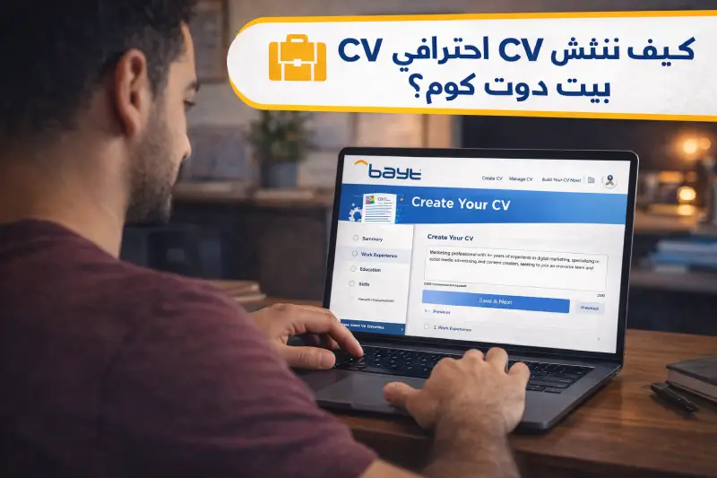 كيف تنشئ CV احترافي على بيت دوت كوم؟